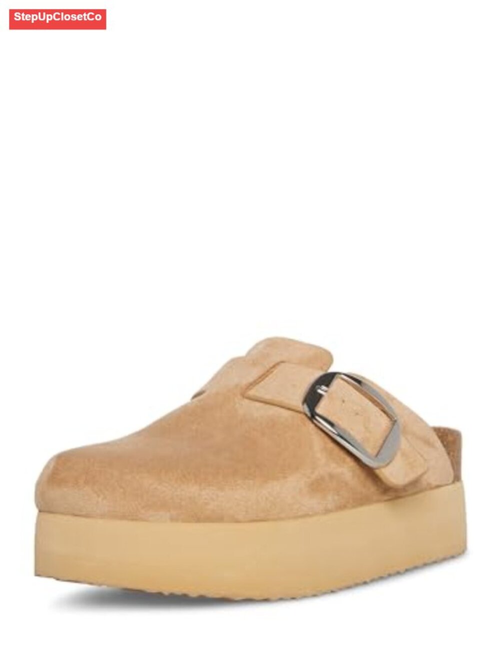 Platform Mules Clogs Slip-On Shoes Molded Footbed Fabric Lining